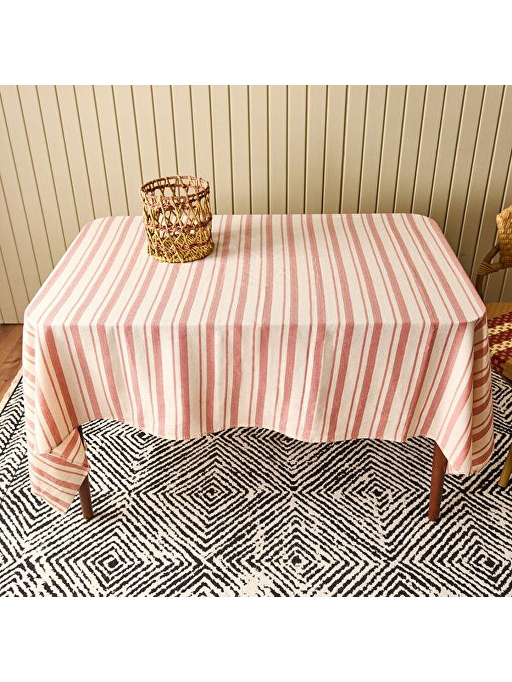 Lila Soft Alno Masa Örtüsü - Ekru / Kiremit - 140x200 cm-4