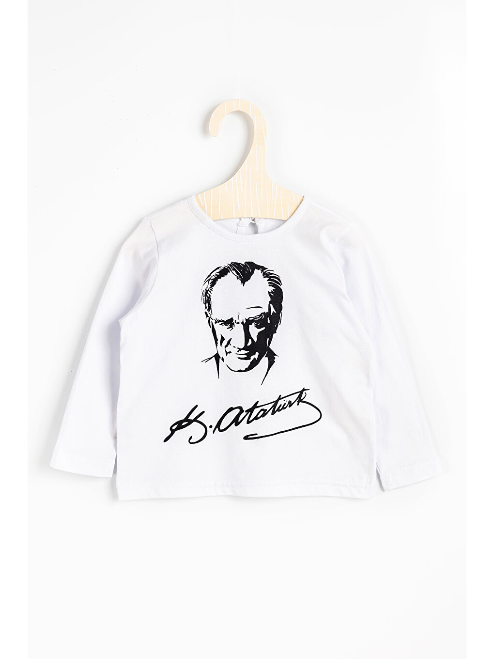 Beyaz Atatürk Baskılı Kız Çocuk Tişört