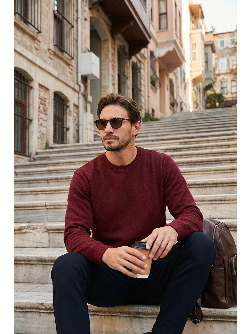 Mürdüm Slim Fit Bisiklet Yaka Pamuklu Erkek Büyük Beden Kazak 456201