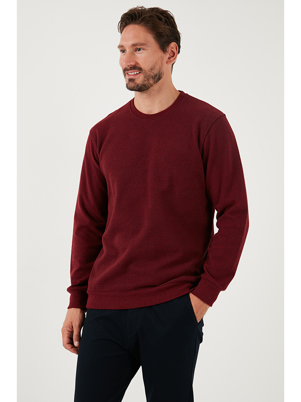 Mürdüm Slim Fit Bisiklet Yaka Pamuklu Erkek Büyük Beden Kazak 456201-2