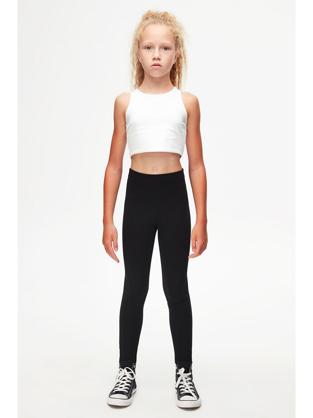 Siyah Kız Çocuk Kışlık Tam Boy Düz Basıc Tayt