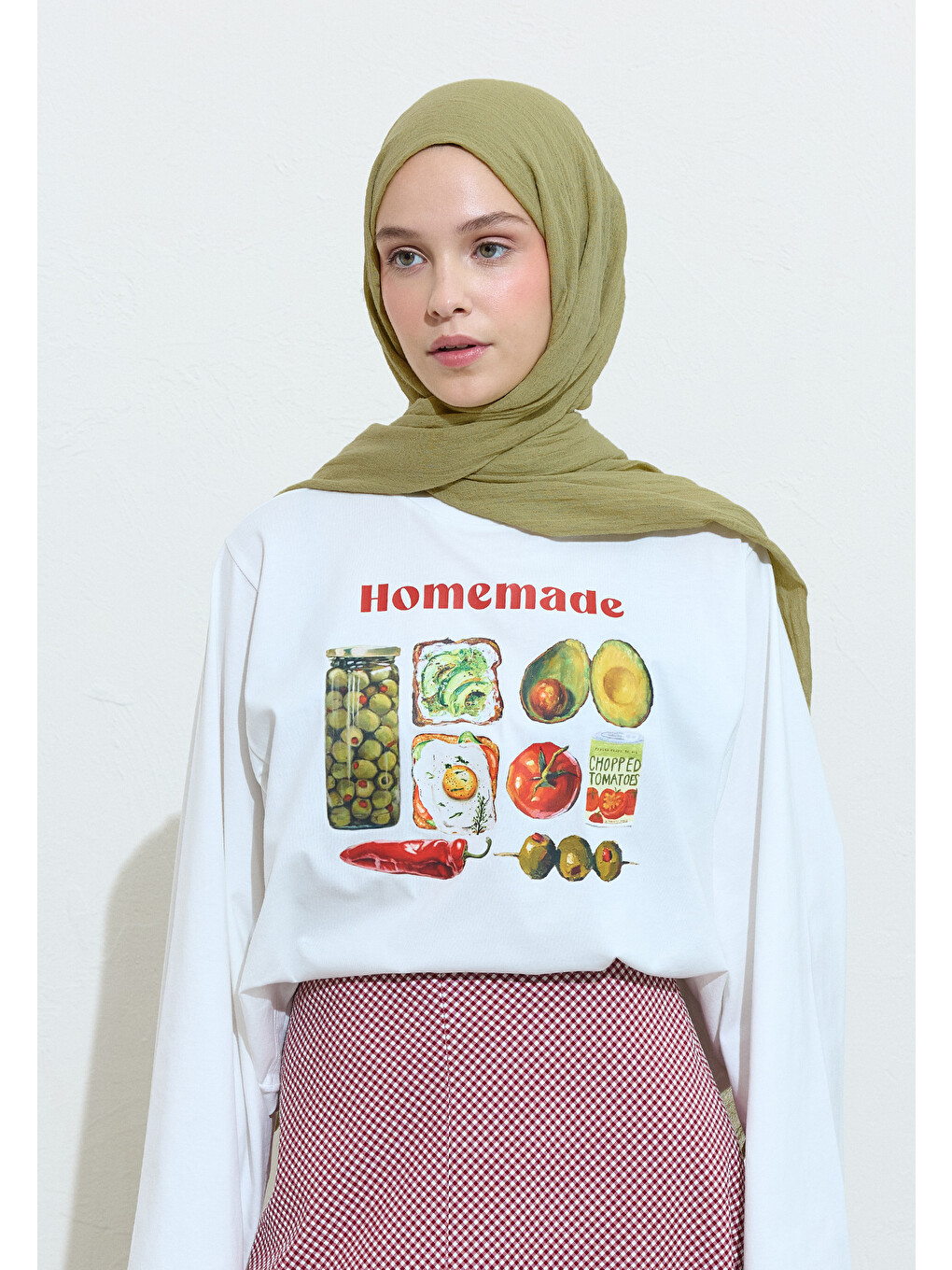 Yeşil Edamame Pamuklu Keten Şal