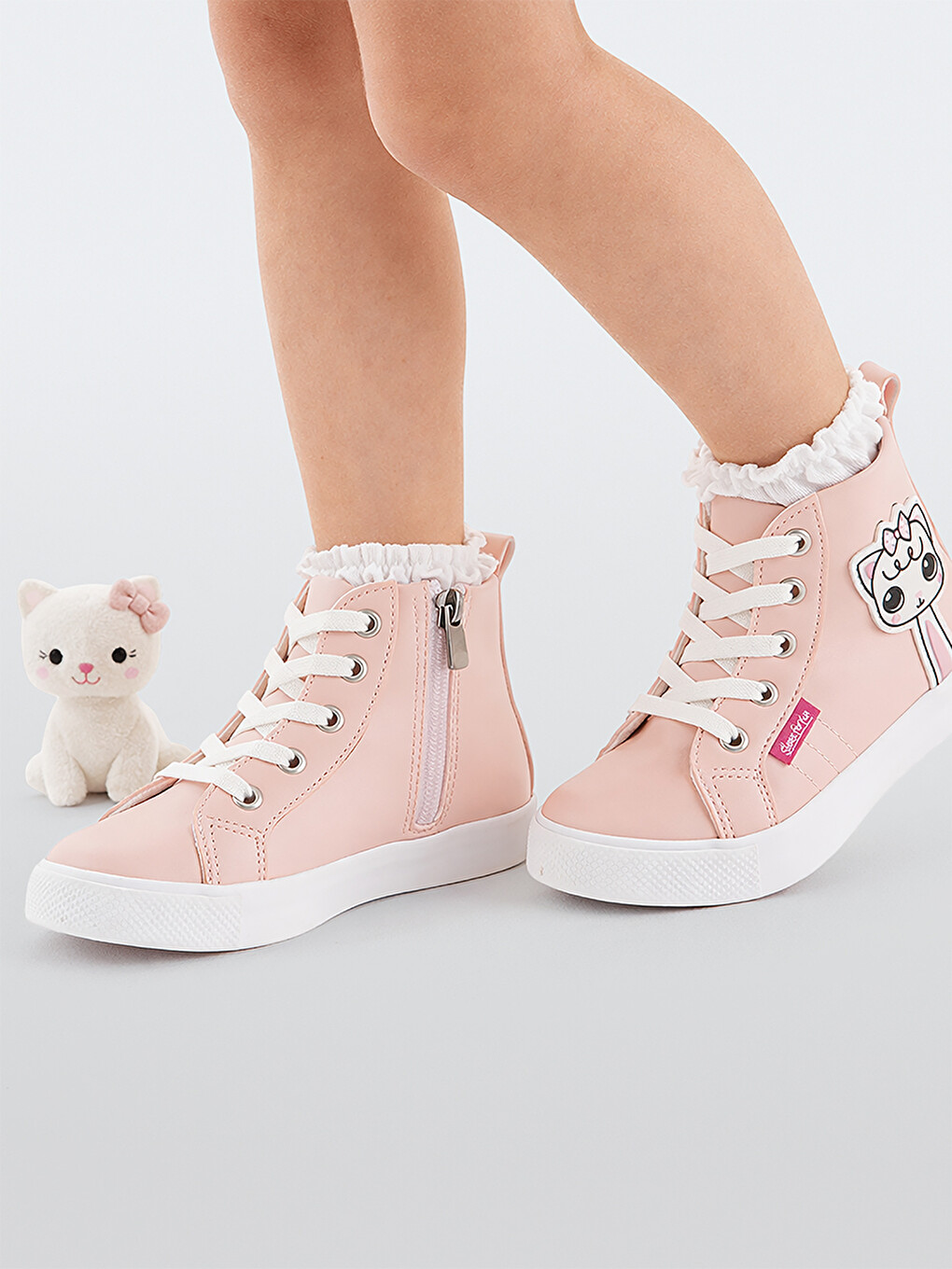 Kedicik Pembe Kız Sneakers Spor Ayakkabı