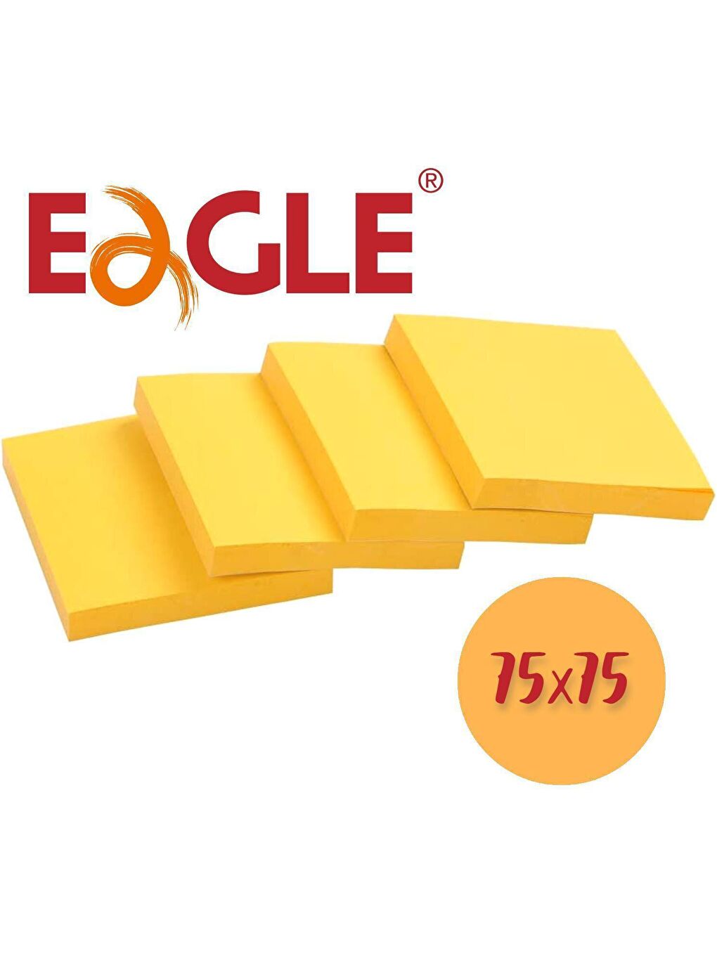 75x75 mm Klasik Renk Yapışkanlı Not Kağıdı 100 Yaprak Sarı (654)-1