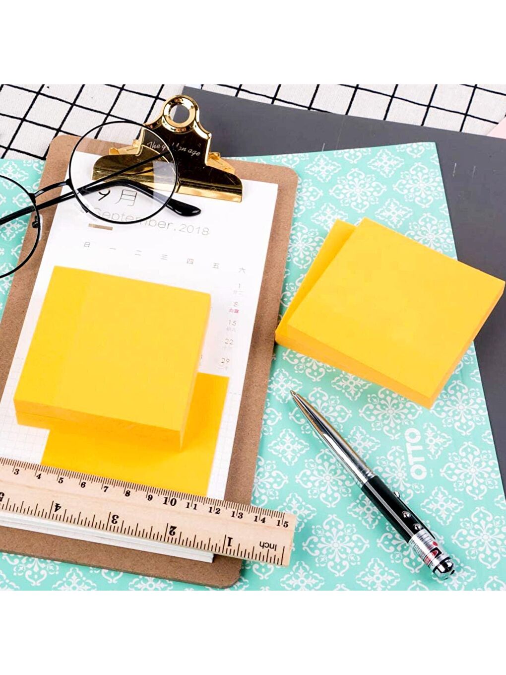 75x75 mm Klasik Renk Yapışkanlı Not Kağıdı 100 Yaprak Sarı (654)-2