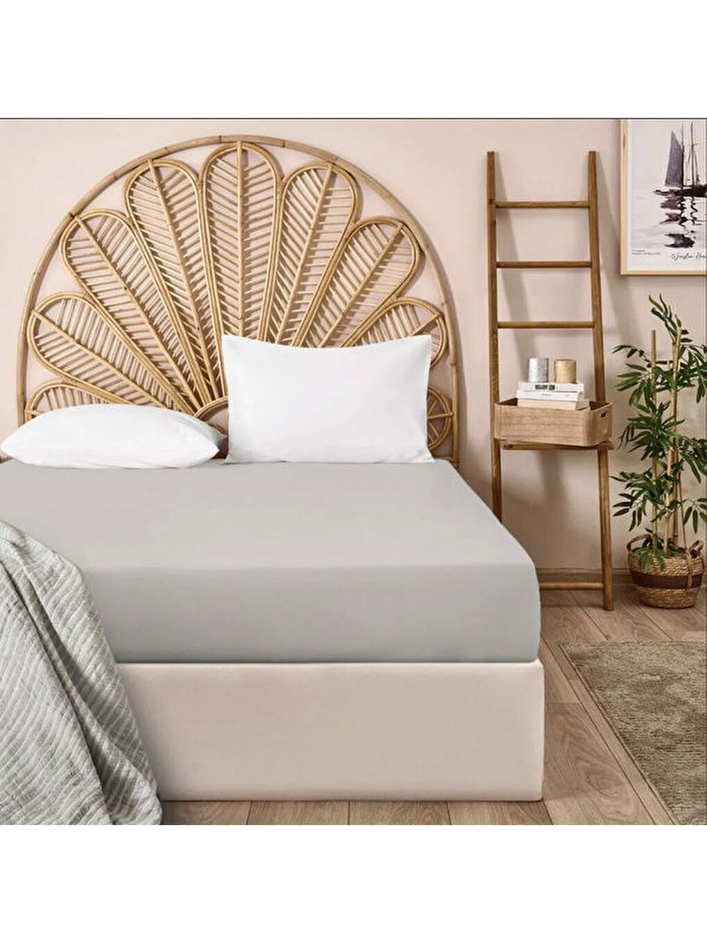 Soft Basic Çift Kişilik Lastikli Çarşaf - Gri - 180x200 cm