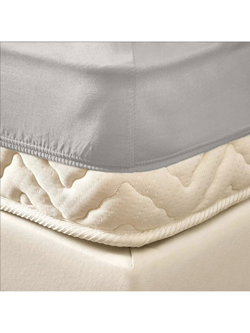 Soft Basic Çift Kişilik Lastikli Çarşaf - Gri - 180x200 cm-3