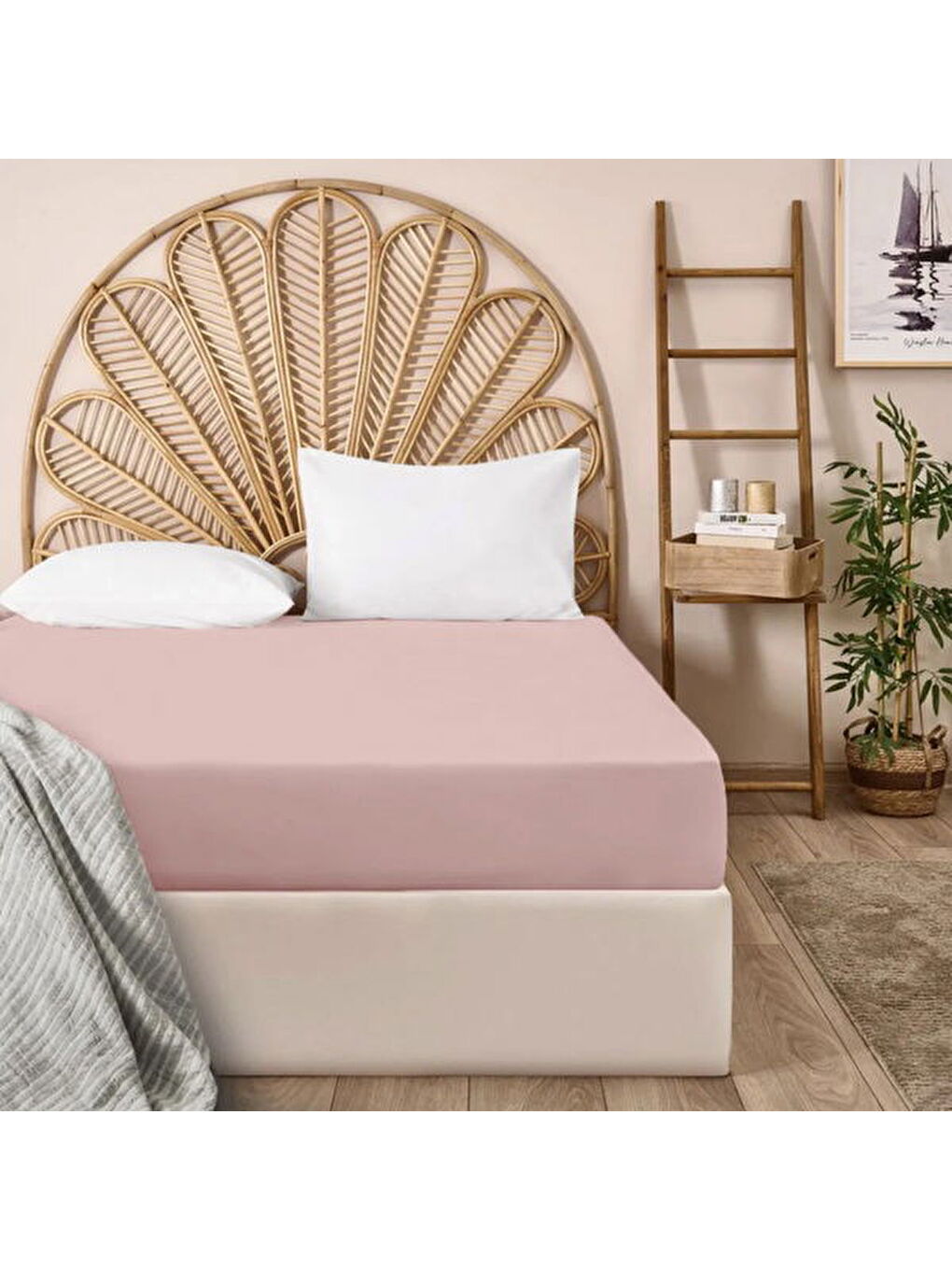 Pembe Soft Basic Çift Kişilik Lastikli Çarşaf - Gülkurusu - 180x200 cm