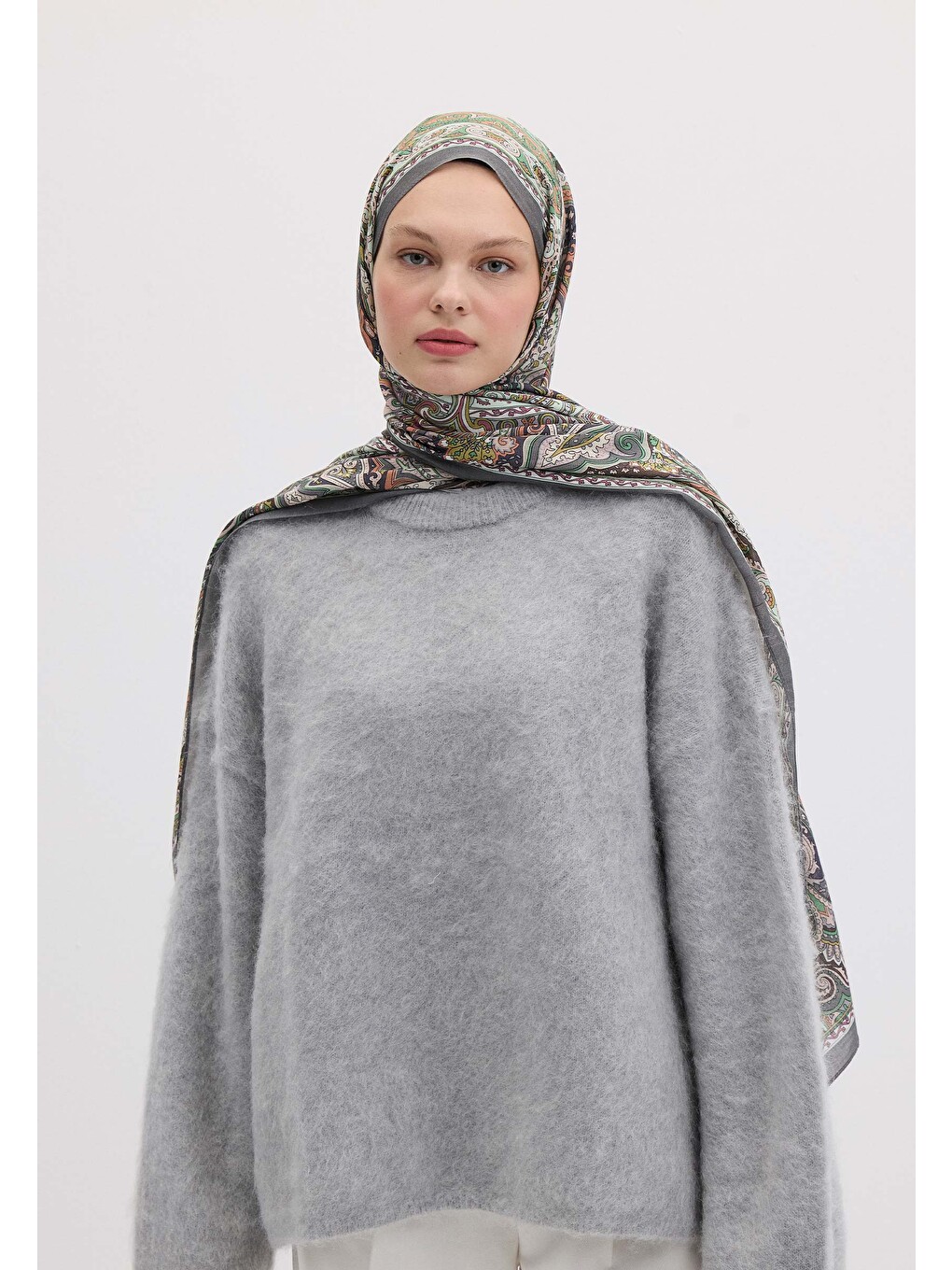 Mor Etnıc Floral Desen Şal Menekşe-6