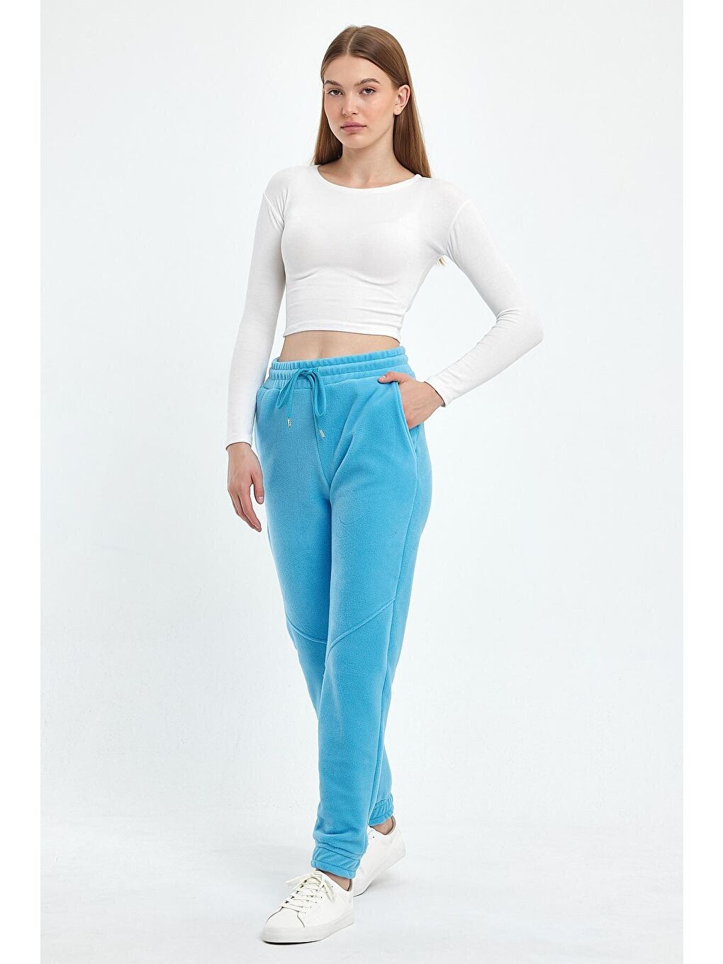 Turkuaz Kadın Rahat Kalıp Softech Polar Sweat Eşofman Altı SPR24EA97