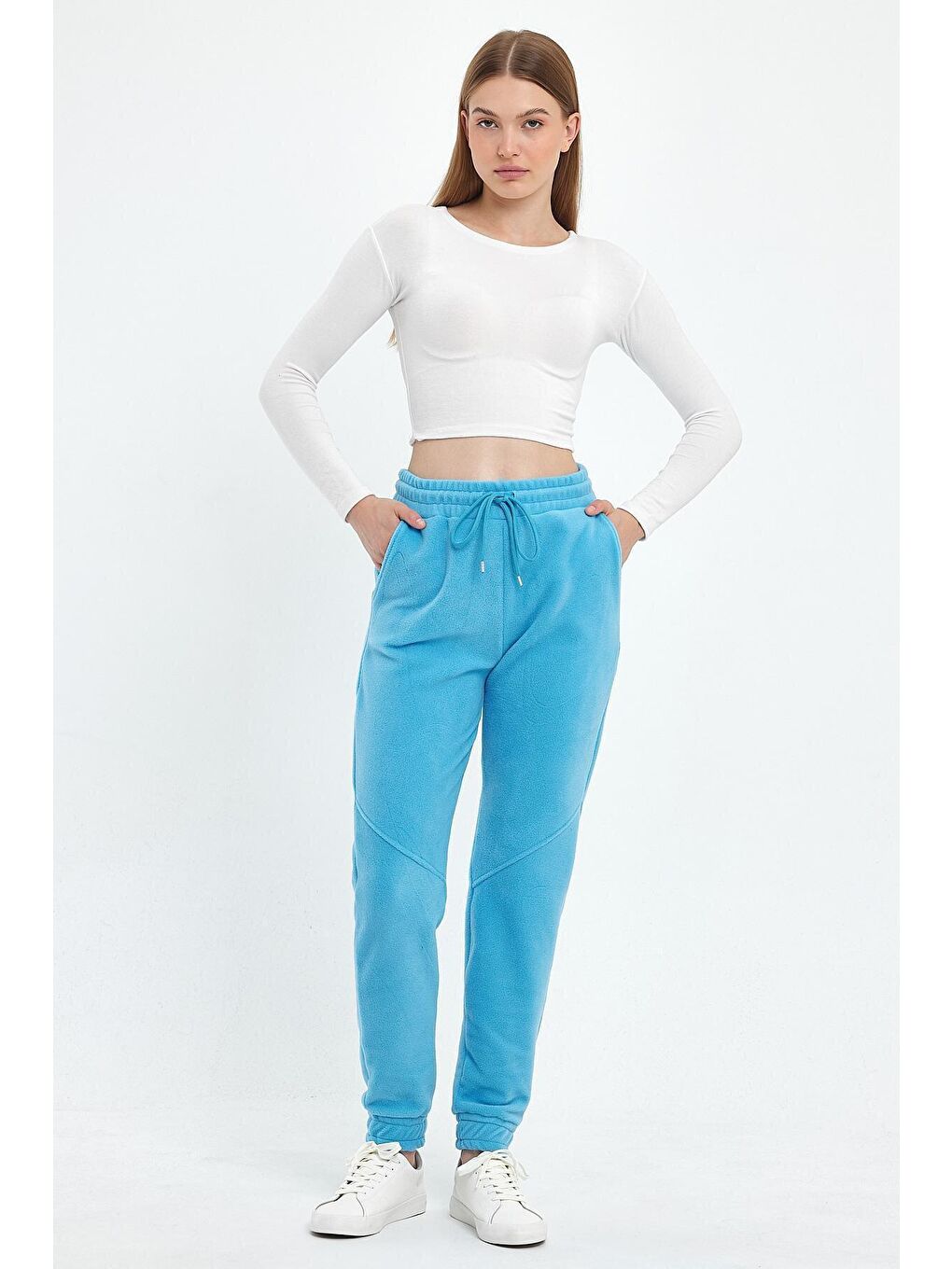 Turkuaz Kadın Rahat Kalıp Softech Polar Sweat Eşofman Altı SPR24EA97-2