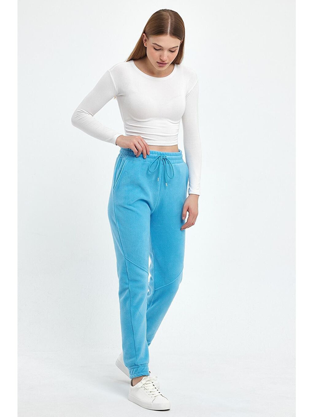 Turkuaz Kadın Rahat Kalıp Softech Polar Sweat Eşofman Altı SPR24EA97-3