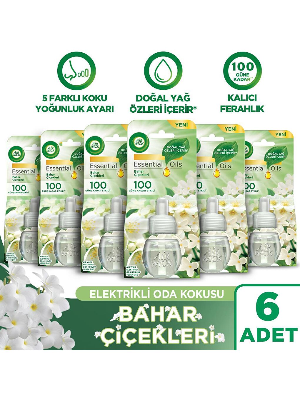 Air Wick Renksiz Elektrikli Oda Kokusu Yedek Şişe Bahar Çiçekleri x 6