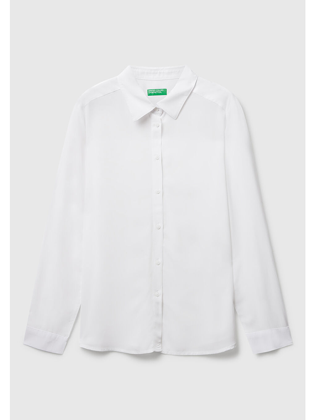 Kadın Beyaz %100 Viskoz Düğmeli Gömlek-1