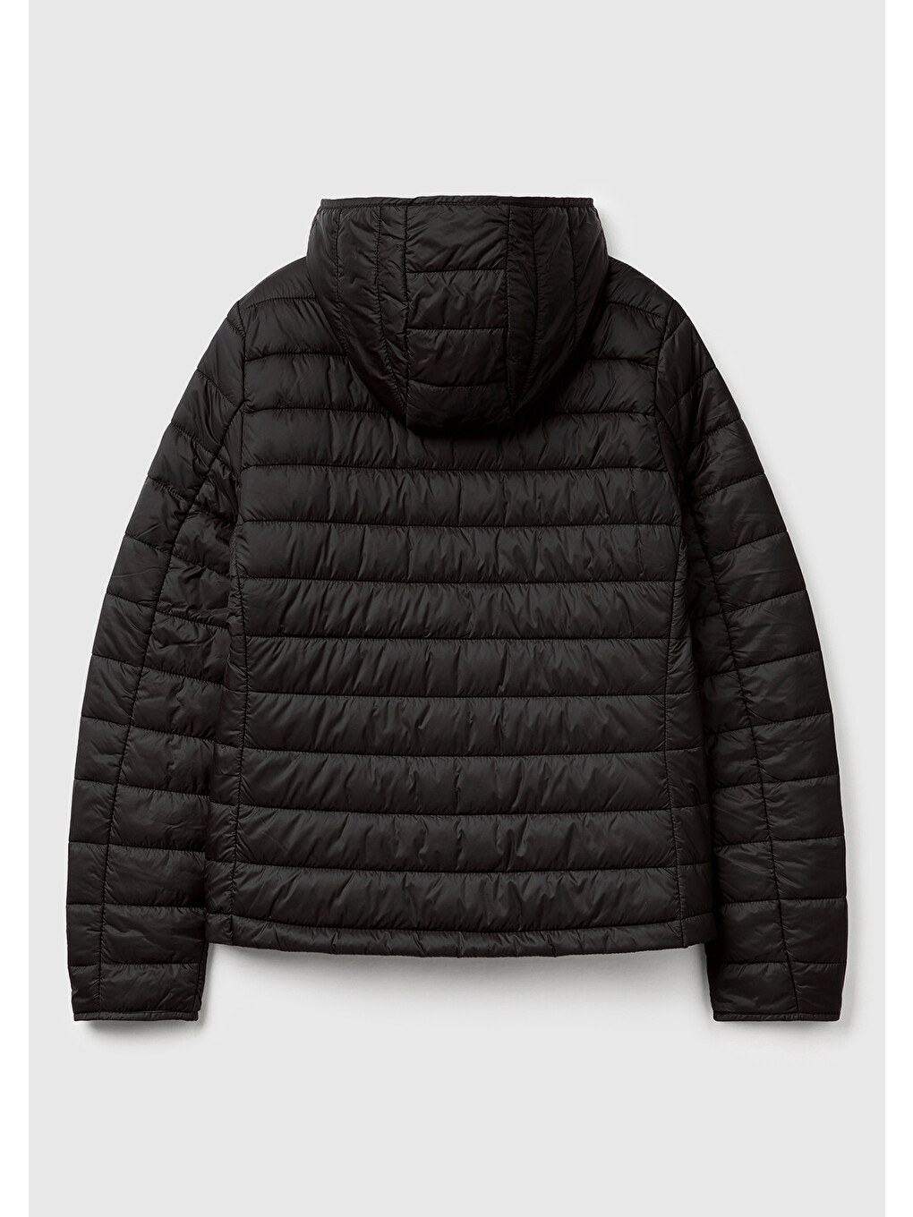Kadın Siyah Polyester Dolgulu Feramuarlı Kapüşonlu Slim Fit Puffer Mont-3