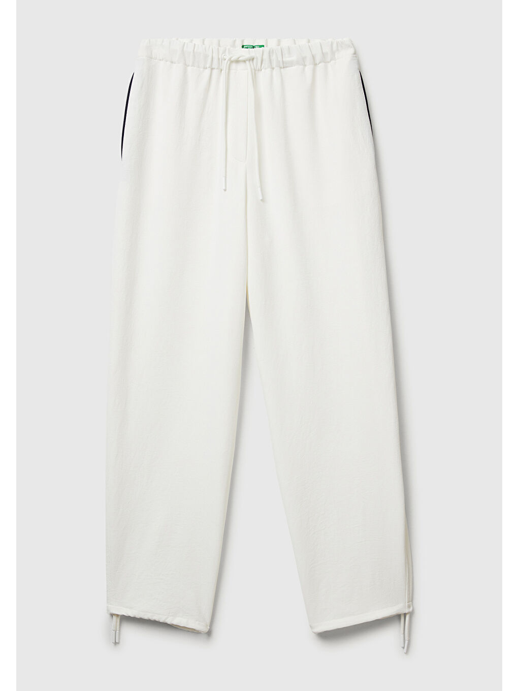 Ekru Kadın Krem Beli Bağcıklı Cepli Pantolon-1