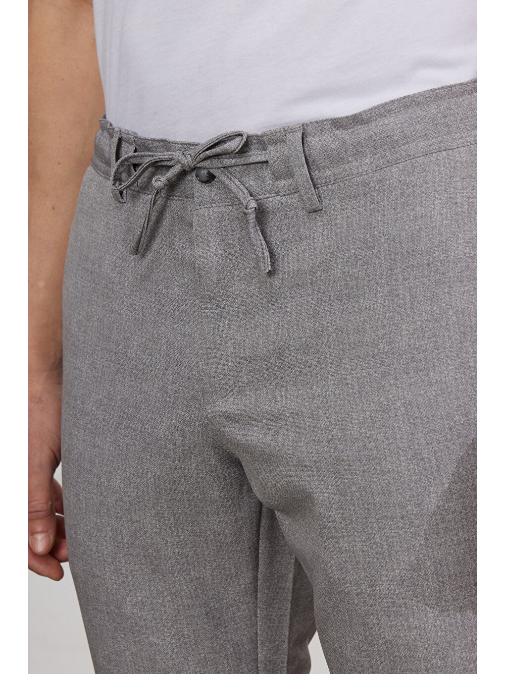 Erkek Gri Slim Fit Dar Kesim Mono Yaka Desenli Takım Elbise-6