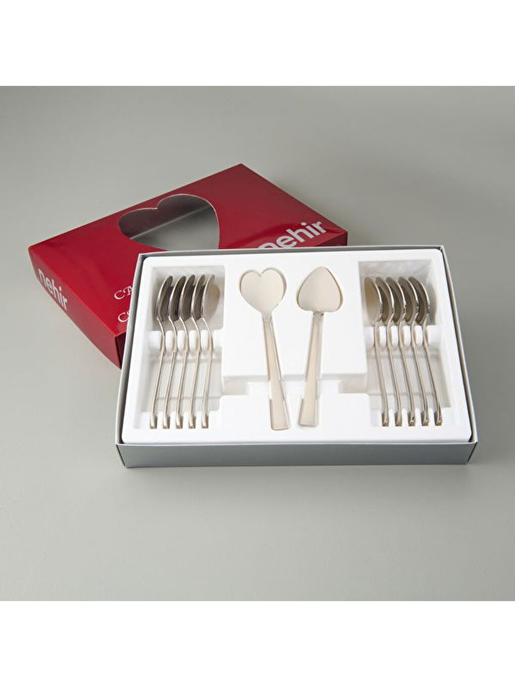 Can Canan 12'li Çay Kaşığı - Gri - 10,5 cm-1