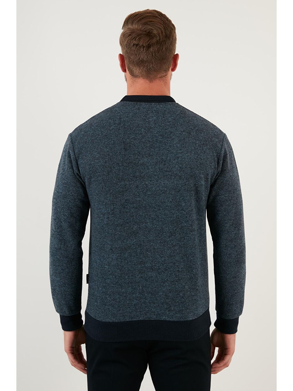 İndigo Pamuklu Slim Fit Düğmeli Polo Yaka Kazak 456211-5