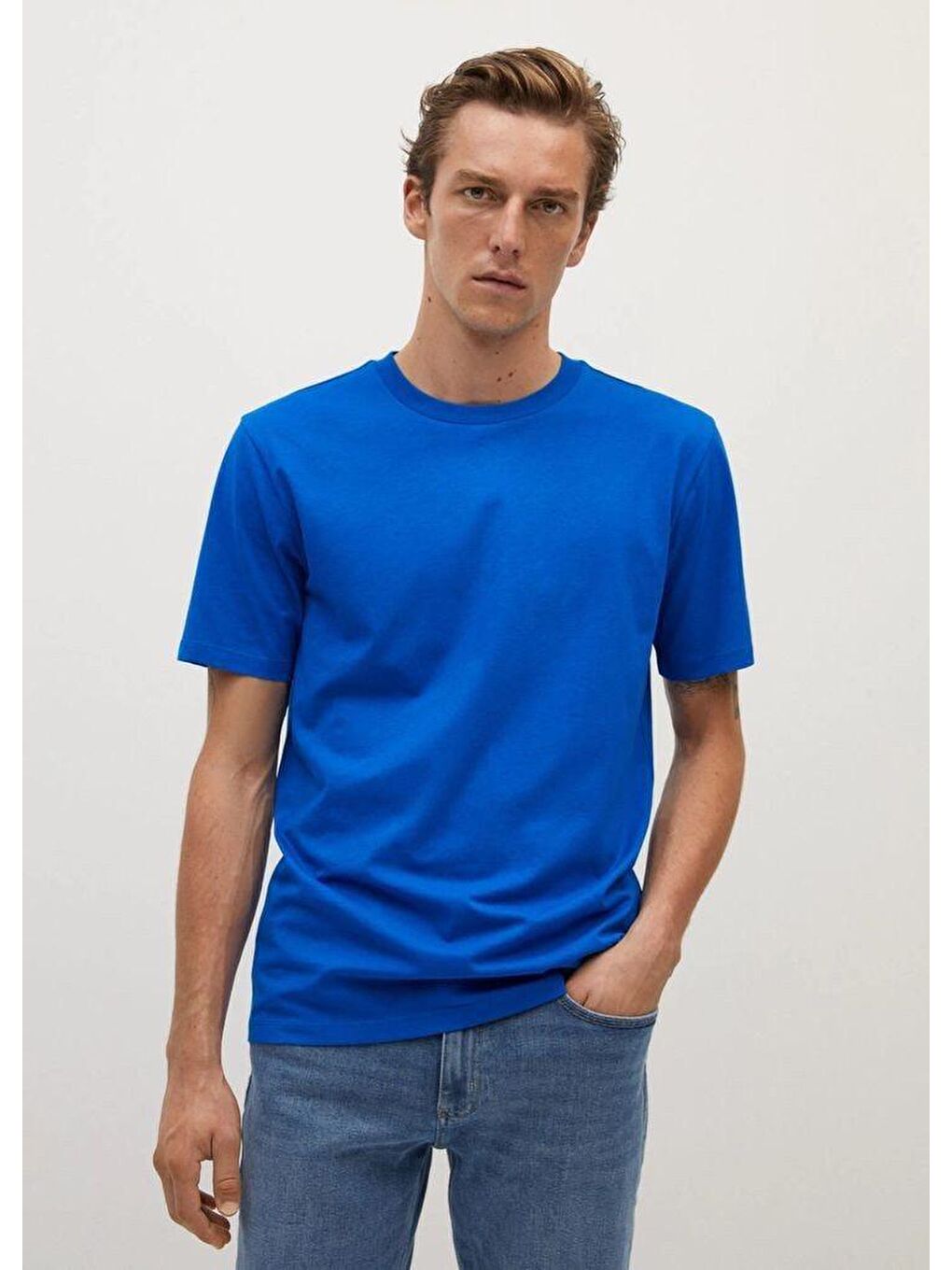 Mavi Bisiklet Yaka Oversize Fit Erkek Tişört SPR21Y30-4