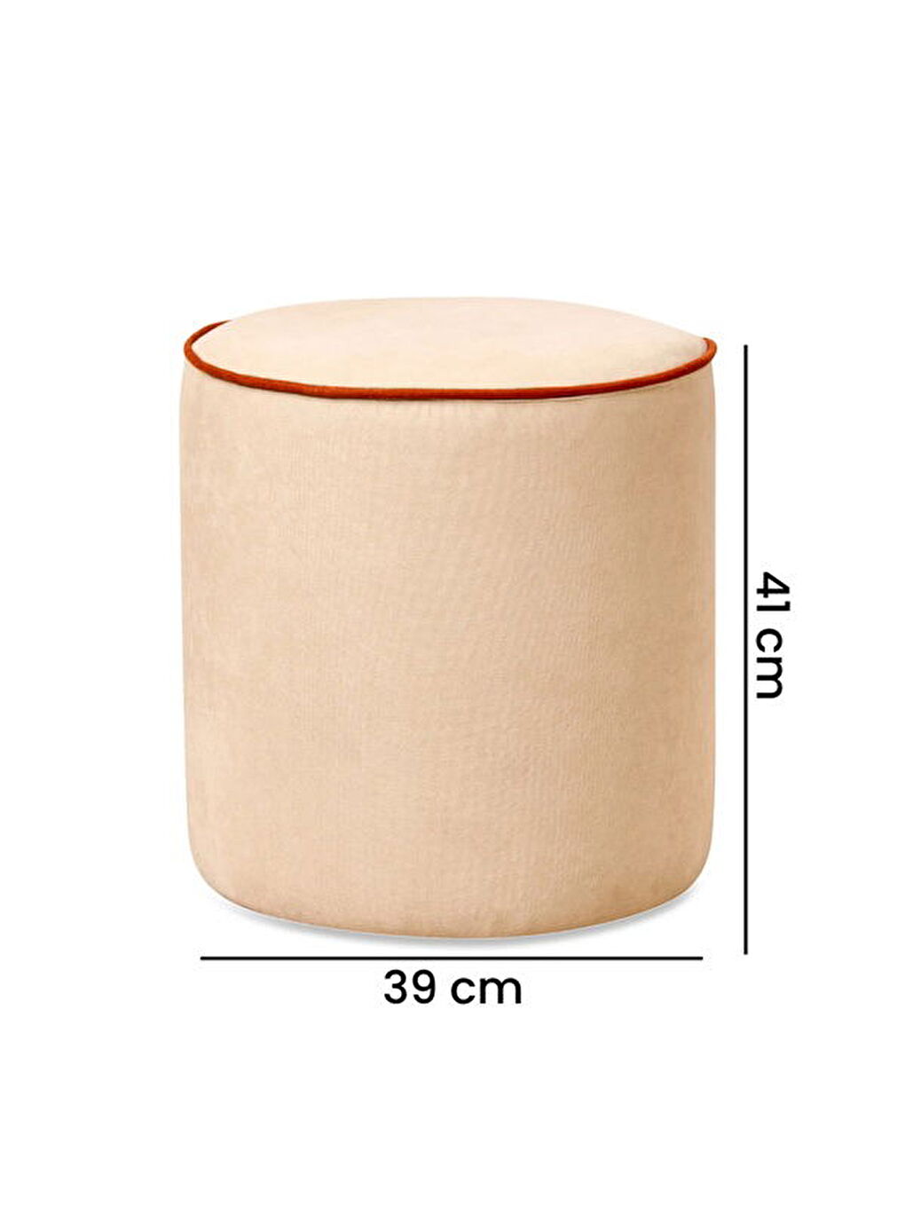 Bej Colorful Life Puf - Krem / Turuncu - 41x39x39 cm-4