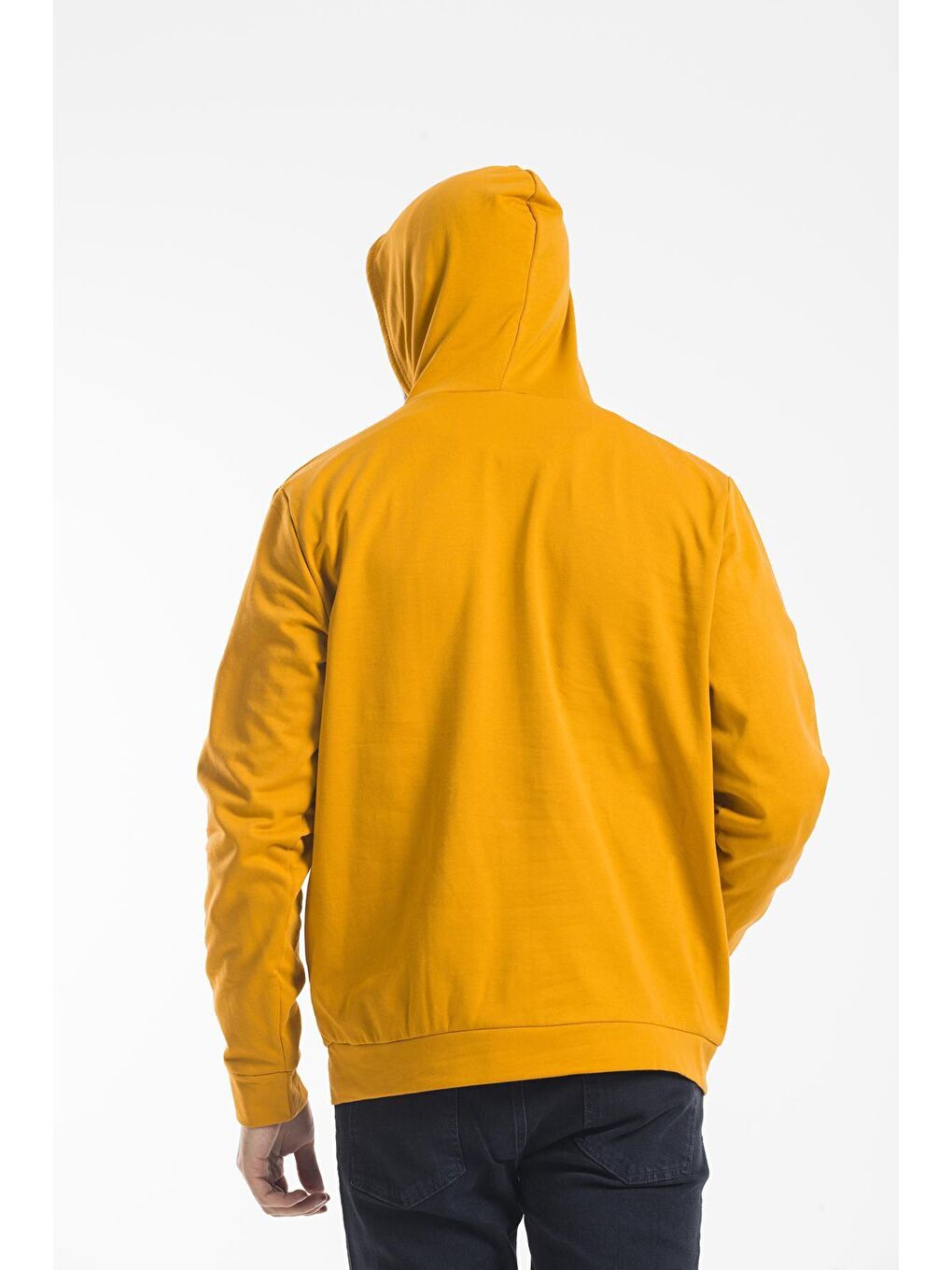Sarı Kapüşonlu Regular Fit İnce Erkek Hoodie SPR 20K55-3