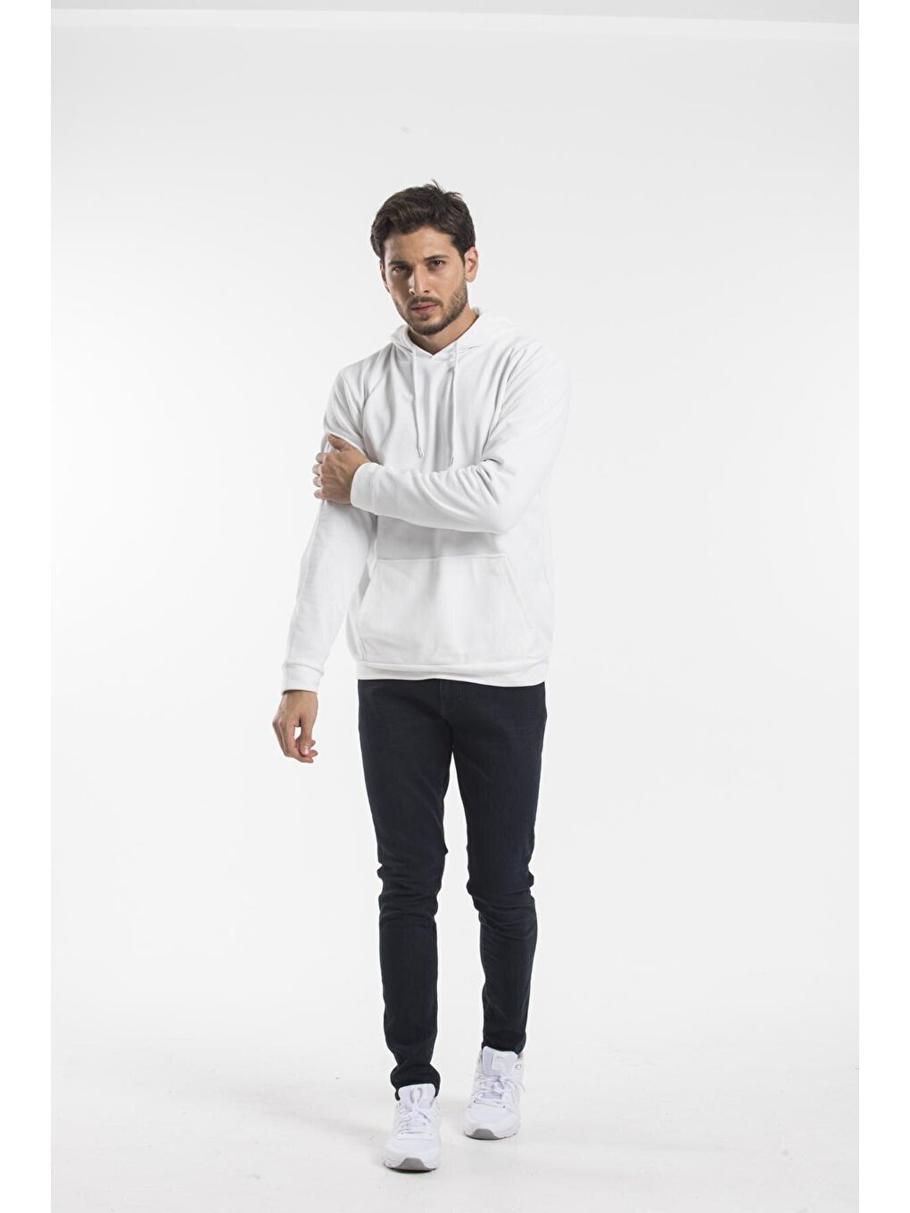 Süperlife Ekru Erkek Kapşonlu Regular Fit İnce Sweatshirt SPR 20K55