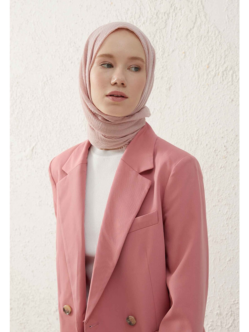 Pembe Bürümcük Şal Pudra