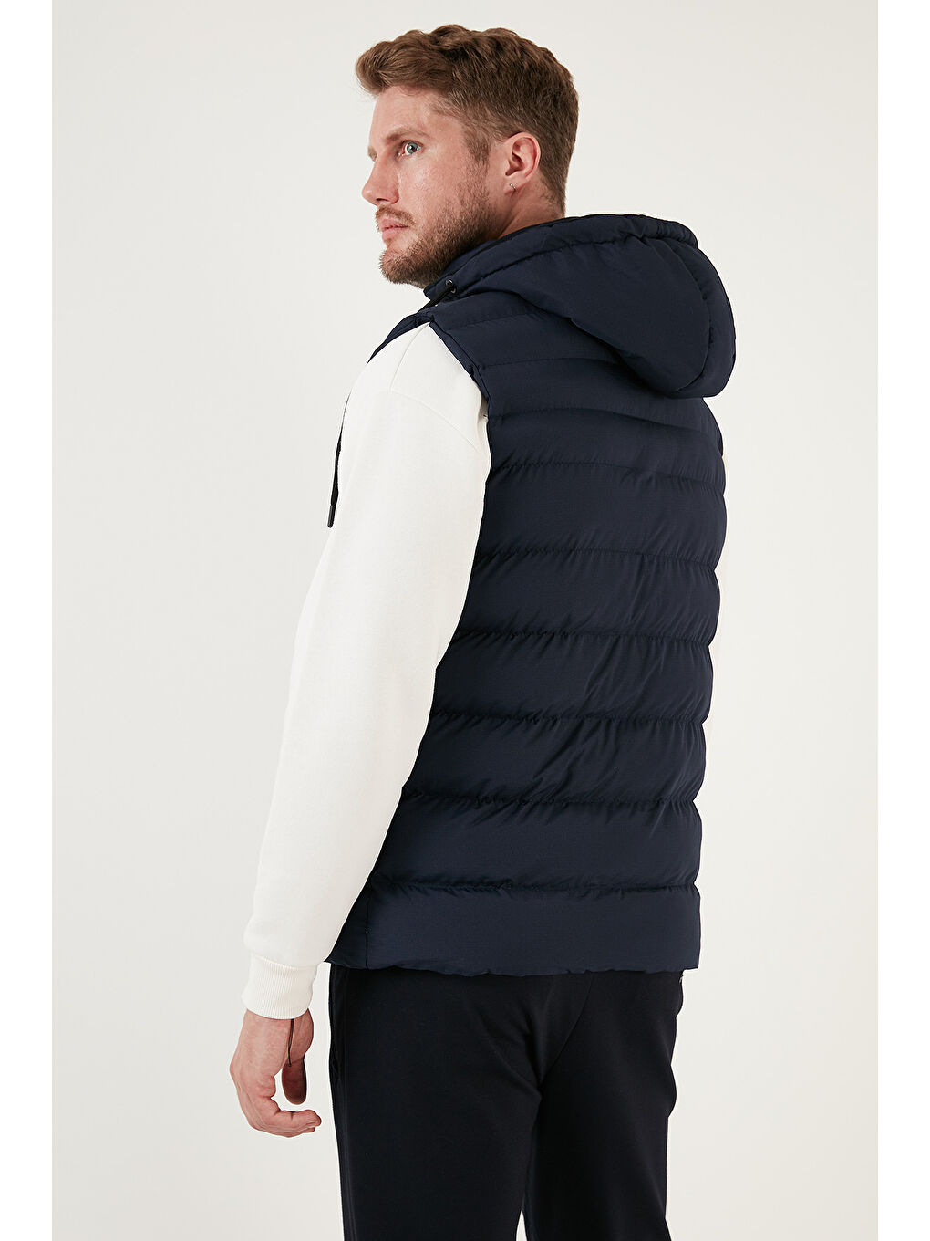 Buratti Lacivert Çıkarılabilir Kapüşonlu Suya ve Rüzgara Dayanıklı Slim Fit Şişme Yelek 649006 - 5