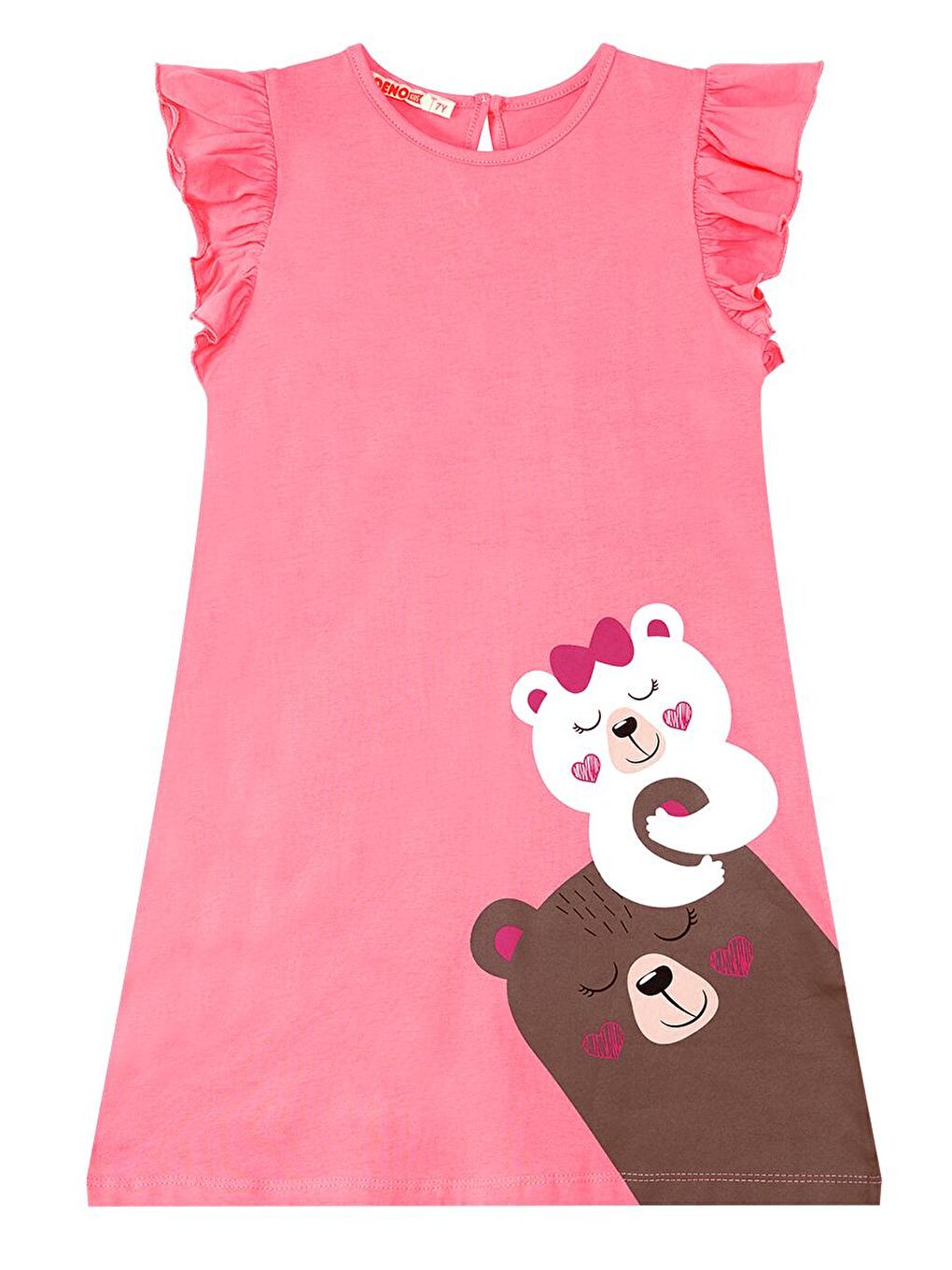 Ayıcıklar Kız Çocuk Pembe Elbise-2