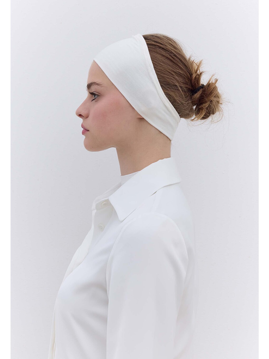 Silikonlu Bandana Kırık Beyaz-4