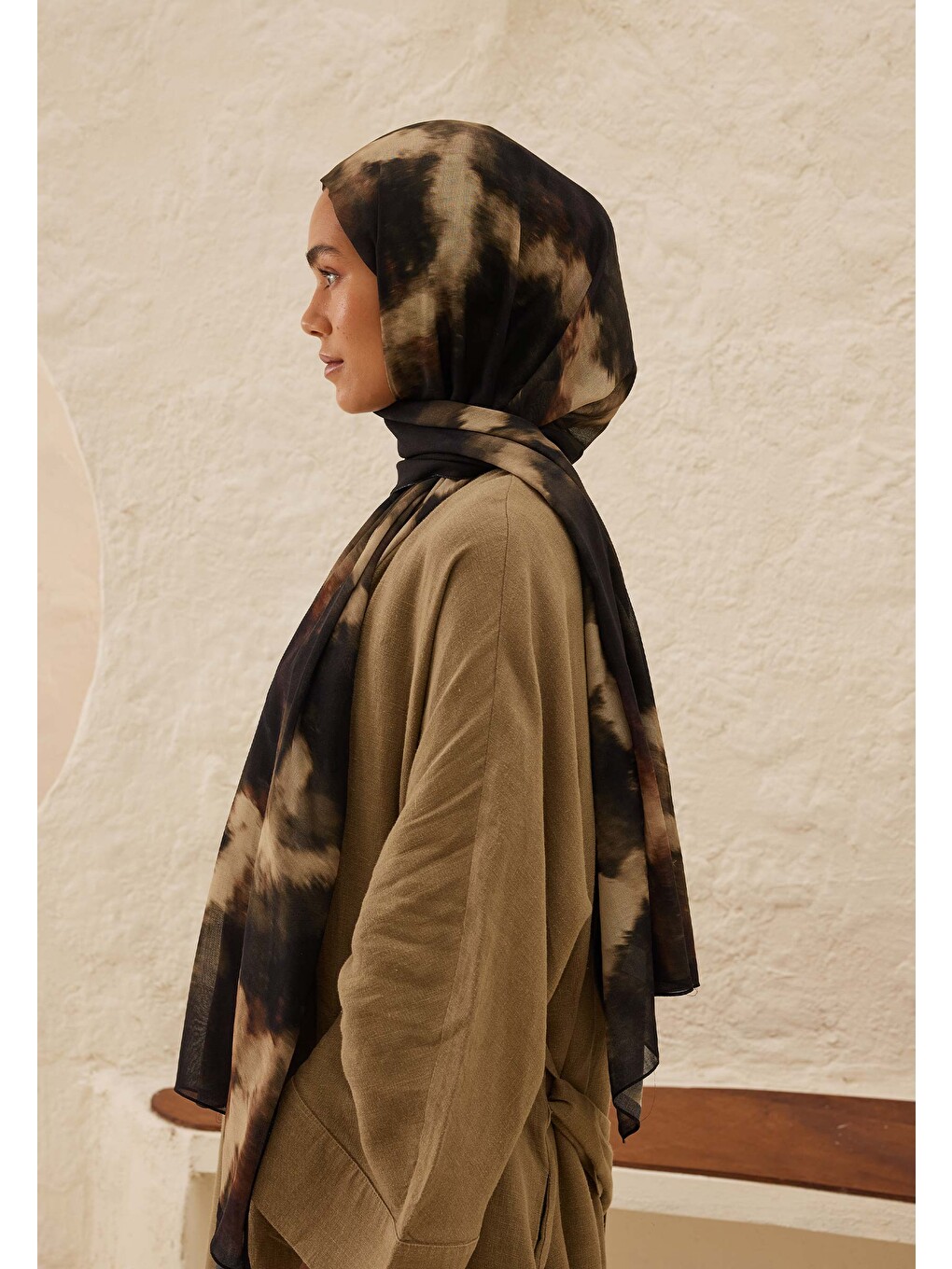 Batik Desen Rami Şal Siyah-1