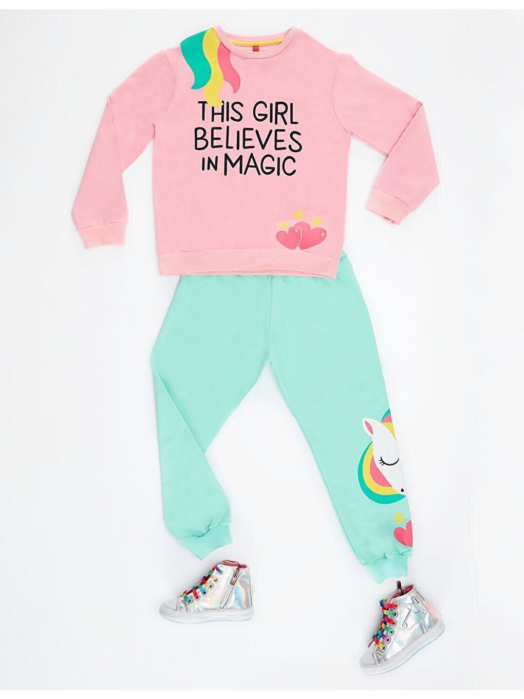 Denokids Karışık Girl Magic Unicorn Kız Çocuk Eşofman Takım - 2