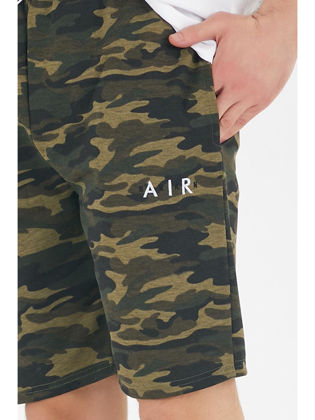 Yeşil Dar Kalıp Air Baskılı Erkek Şort SPR21Y52-1