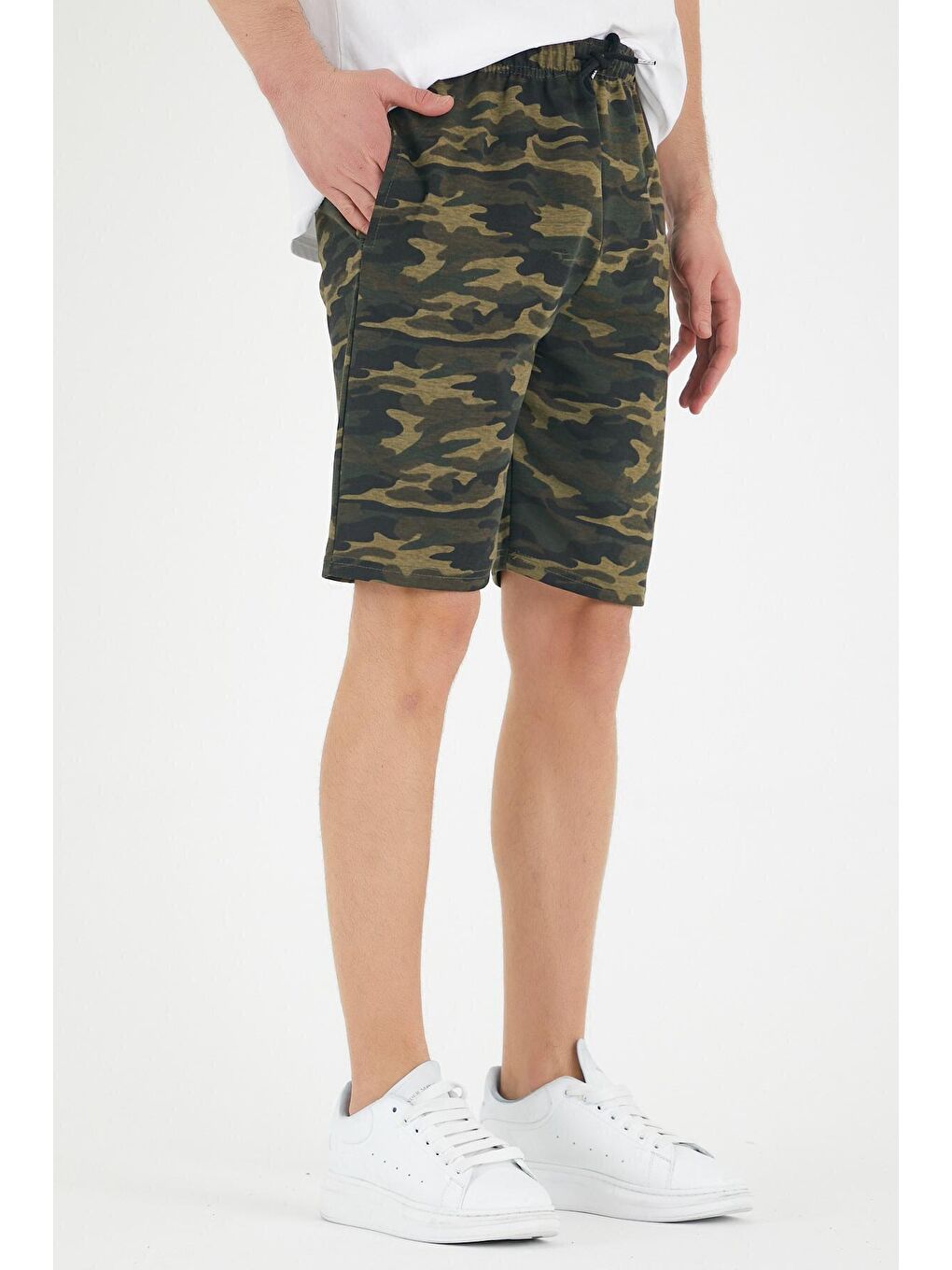 Yeşil Dar Kalıp Air Baskılı Erkek Şort SPR21Y52-4