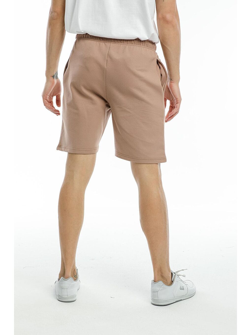 Bej Dar Kalıp Air Baskılı Erkek Şort SPR21Y52-2