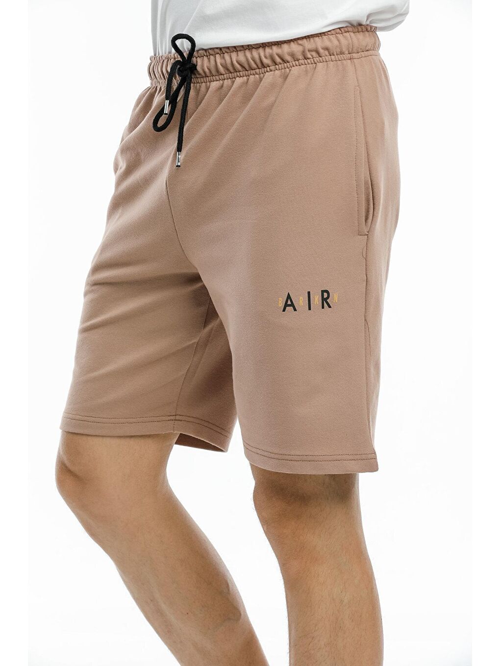 Bej Dar Kalıp Air Baskılı Erkek Şort SPR21Y52-4