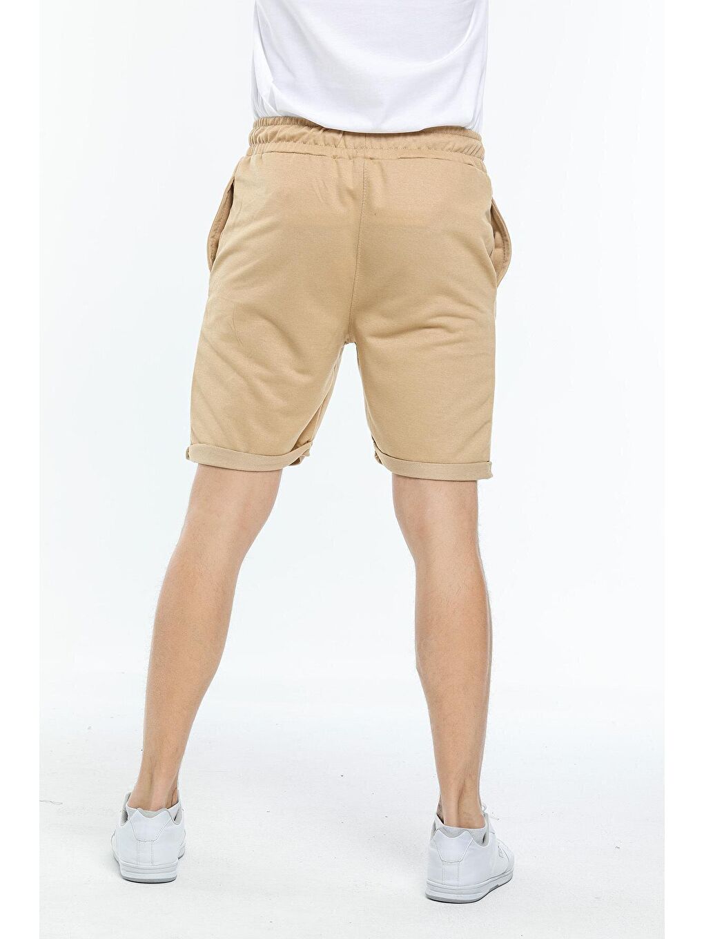 Bej Erkek Slim Fit Duble Paça Şort SPR21Y51-3