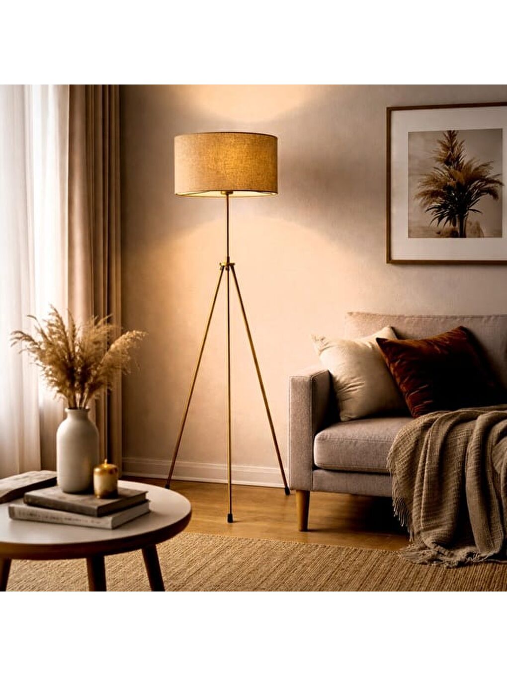 Piramit Metal Lambader - Antik Ayak / Sütlü Kahverengi Başlık-5