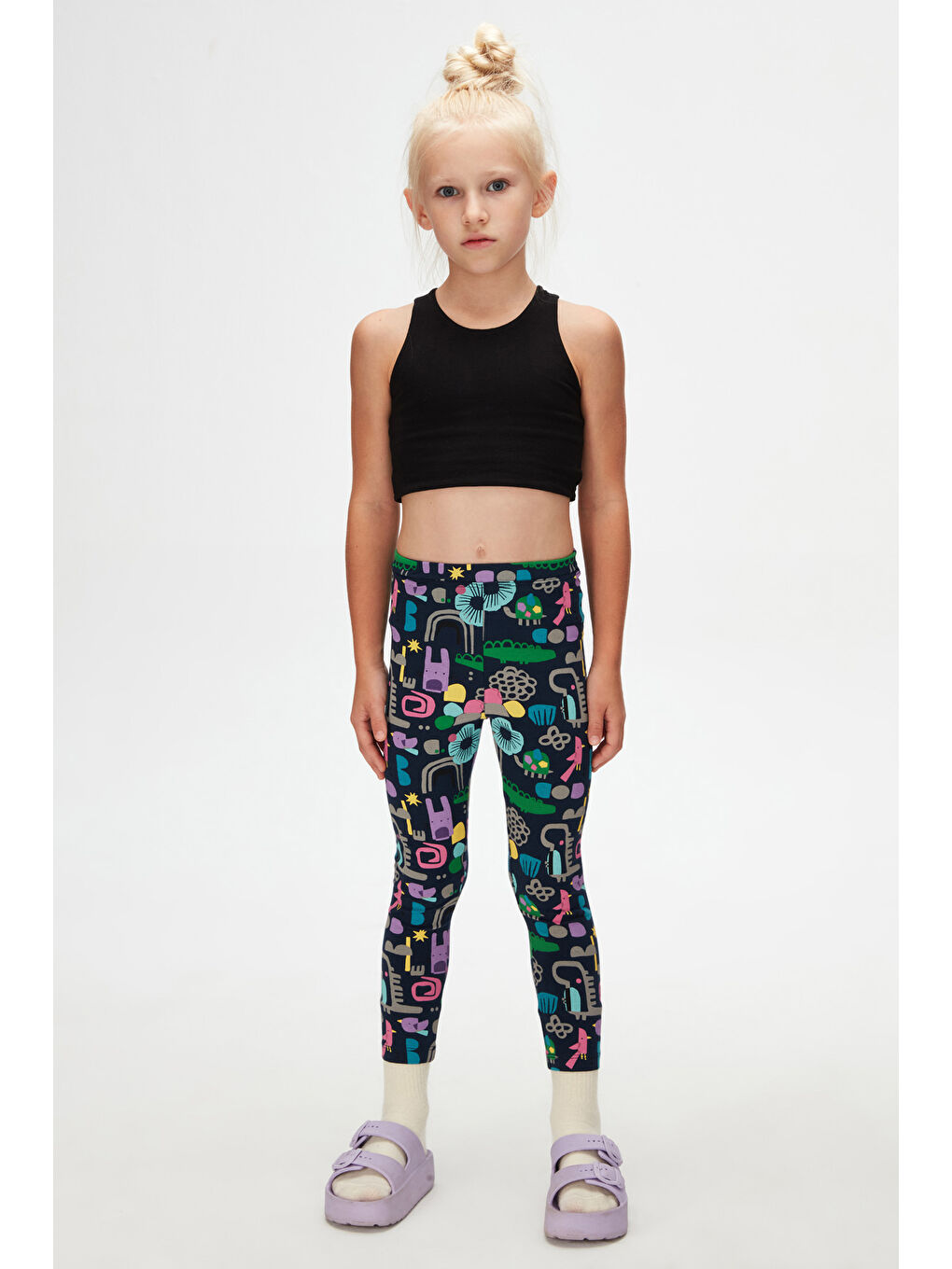 Karışık Kız Çocuk Cutouts Animal Desen Tayt