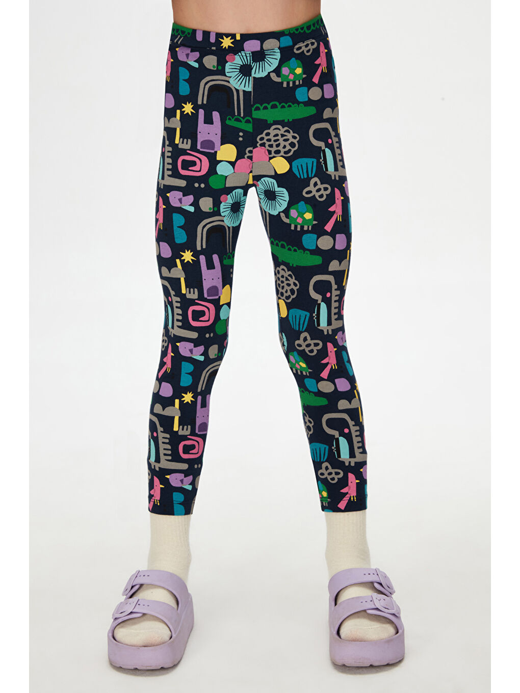 Karışık Kız Çocuk Cutouts Animal Desen Tayt-1