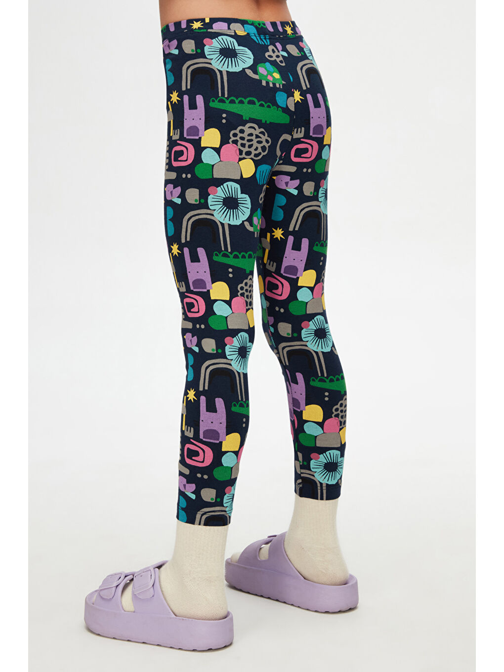 Karışık Kız Çocuk Cutouts Animal Desen Tayt-3