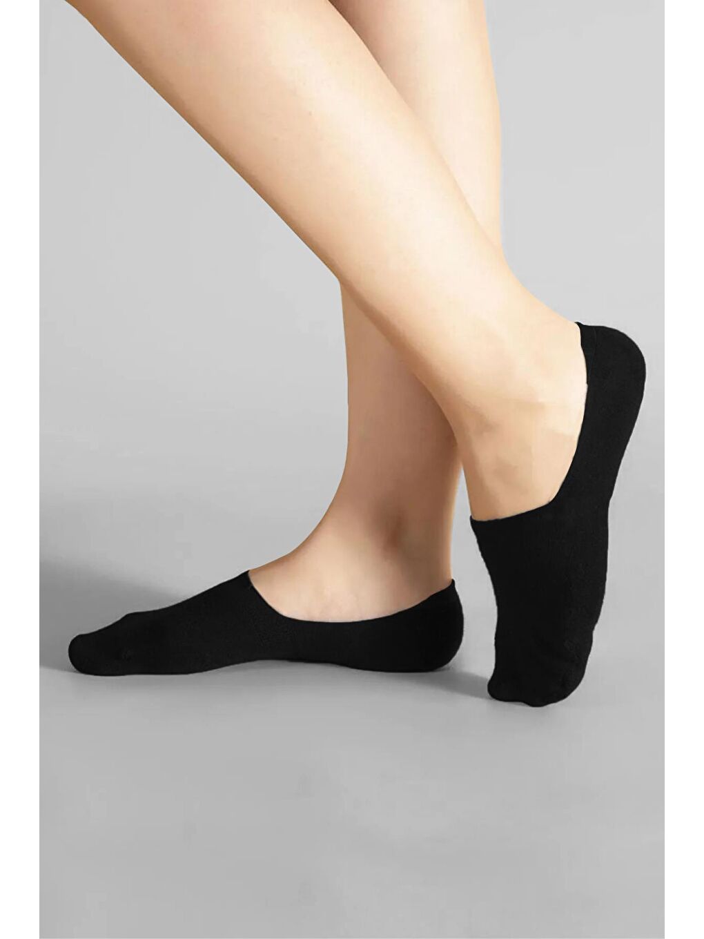 Siyah Görünmez Babet Pamuklu  Çorap Unisex 6 Çift