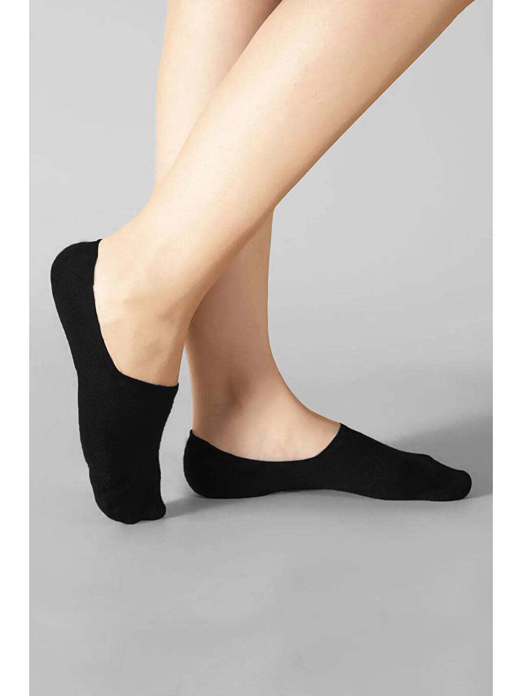 Siyah Görünmez Babet Pamuklu  Çorap Unisex 6 Çift-1