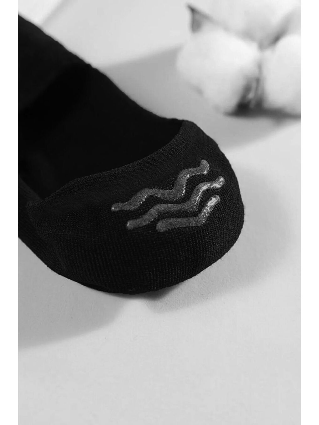 Siyah Görünmez Babet Pamuklu  Çorap Unisex 6 Çift-2