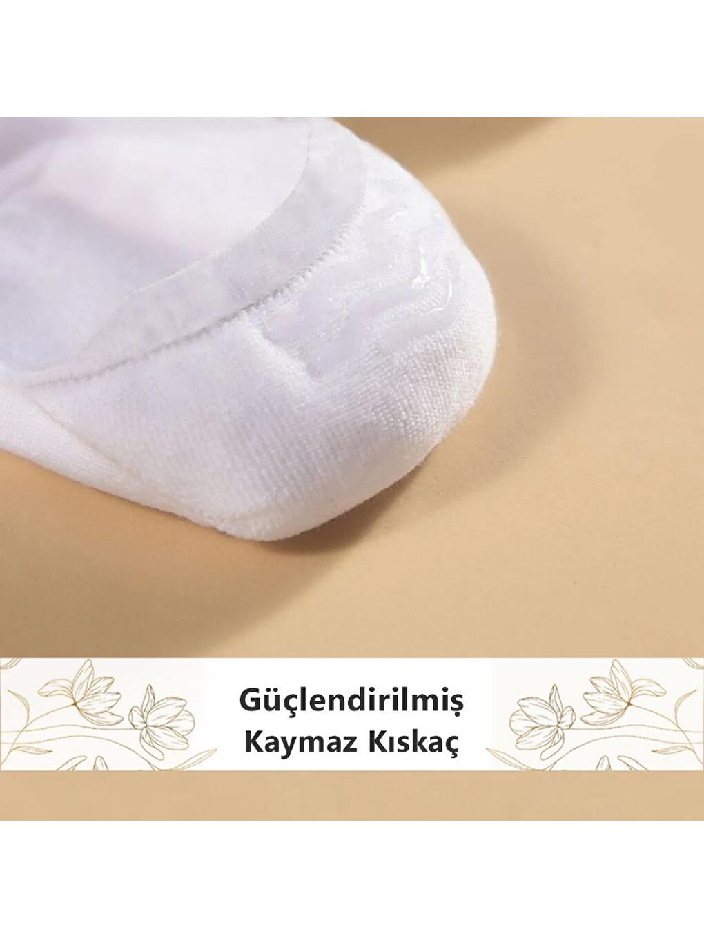 Beyaz Görünmez Babet Pamuklu  Çorap Unisex 6 Çift-2