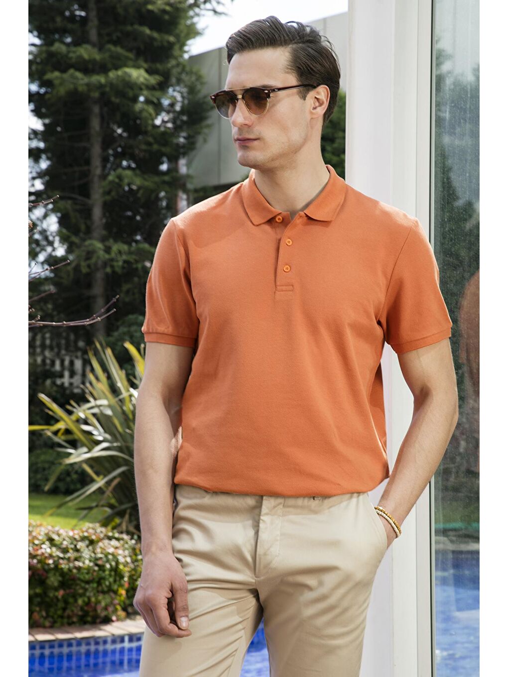 Buratti Kahverengi % 100 Pamuk Düğmeli Regular Fit Polo T Shirt 5902127