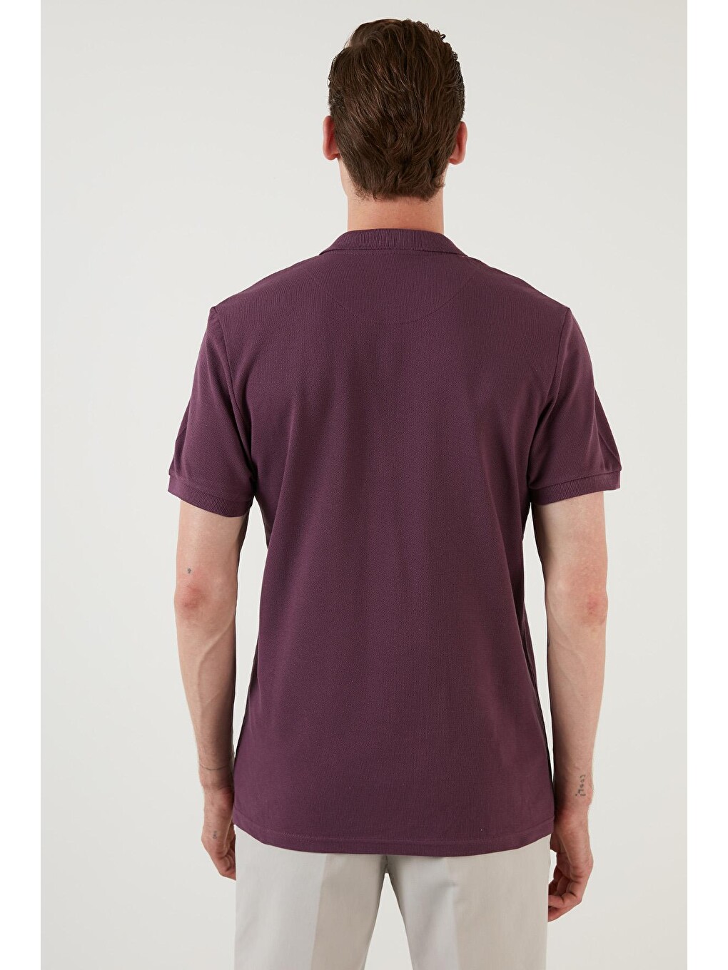 Mor % 100 Pamuk Düğmeli Regular Fit Polo Tişört 5902127-4