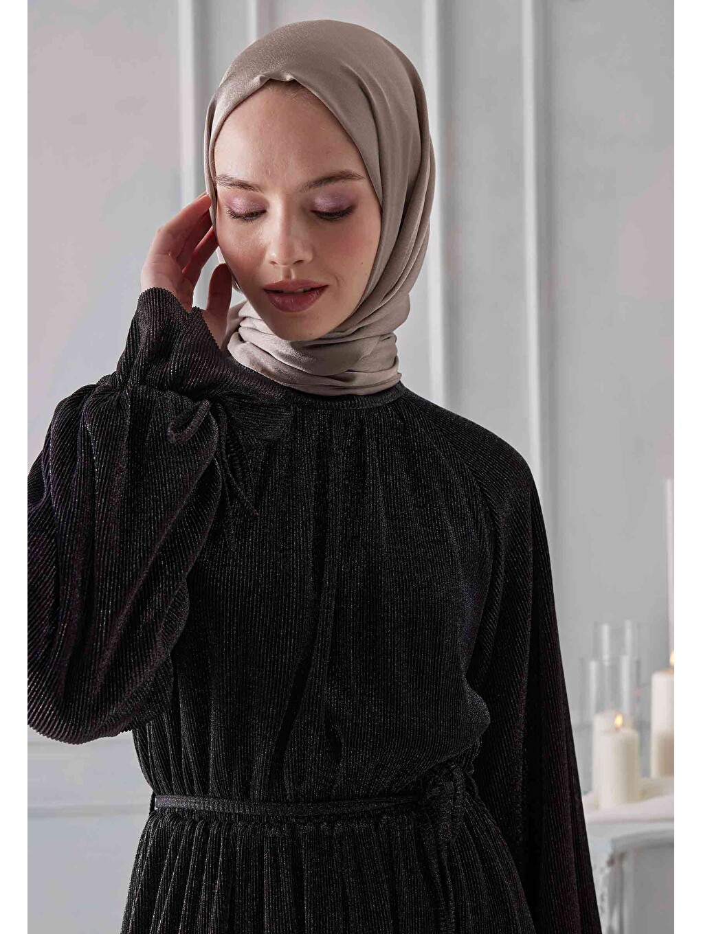 Bej Janjanlı Şal Vizon-1