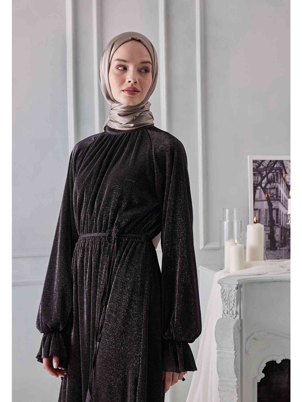 Bej Janjanlı Şal Vizon-2